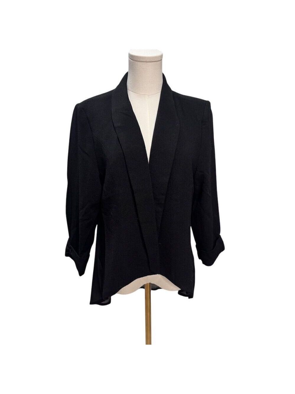 EUC Papillon Women's Black Open-Front Blazer Size XL Business Jacket